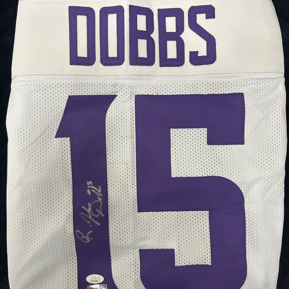 Joshua Dobbs Signed Jersey (JSA) White Minnesota Vikings Football NFL - Picture 1 of 4
